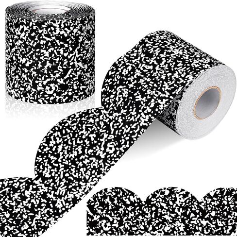 Zonon 65 Feet Classic Composition Bulletin Board Borders Black and White Scalloped Border Trims Classroom Borders Wavy Rolled Trim DIY Decoration for Classroom Home School Office Wall Back to School in Saudi Arabia
