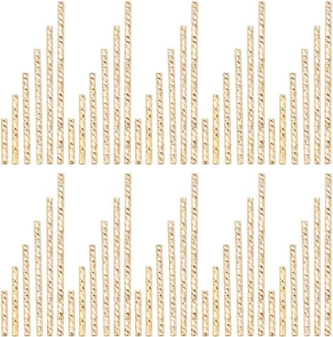 DICOSMETIC 300pcs 10mm Gold Plated Brass Twisted Tube Seed Beads - Long Tube Spacers for Jewelry Making, Hole: 1mm in Saudi Arabia
