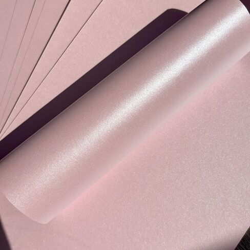 Syntego Petals Pink Pearlescent Shimmer Cardstock 290gsm A4 بطاقة حرفية زخرفية مزدوجة الجوانب - 50 ورقة ثقيلة الوزن لدعوات الزفاف، وسجلات القصاصات وصناعة البطاقات in Saudi Arabia