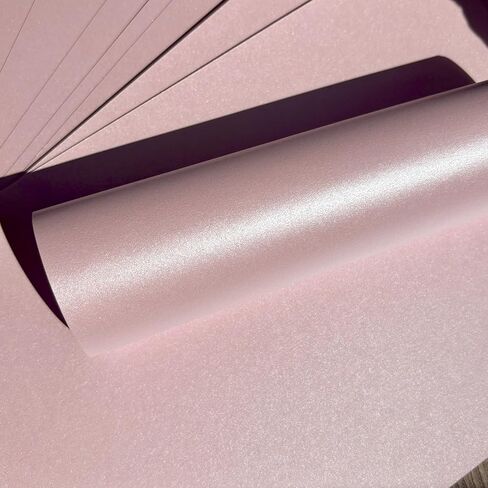 Syntego Petals Pink Pearlescent Shimmer Cardstock 290gsm A4 بطاقة حرفية زخرفية مزدوجة الجوانب - 50 ورقة ثقيلة الوزن لدعوات الزفاف، وسجلات القصاصات وصناعة البطاقات in Saudi Arabia