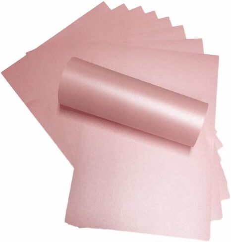 Syntego Petals Pink Pearlescent Shimmer Cardstock 290gsm A4 بطاقة حرفية زخرفية مزدوجة الجوانب - 50 ورقة ثقيلة الوزن لدعوات الزفاف، وسجلات القصاصات وصناعة البطاقات in Saudi Arabia