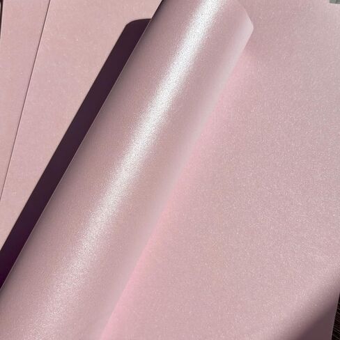 Syntego Petals Pink Pearlescent Shimmer Cardstock 290gsm A4 بطاقة حرفية زخرفية مزدوجة الجوانب - 50 ورقة ثقيلة الوزن لدعوات الزفاف، وسجلات القصاصات وصناعة البطاقات in Saudi Arabia