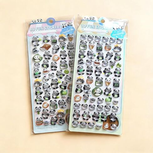 ملصقات منقوشة ثلاثية الأبعاد من Panda Baby، ملصقات تزيين لحافظة الهاتف بتصميم كرتوني لطيف - باندا رائعة - يتضمن طرازين (ورقتان) in Saudi Arabia