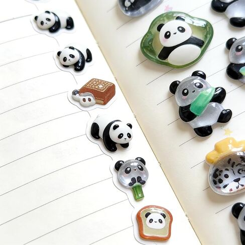 ملصقات منقوشة ثلاثية الأبعاد من Panda Baby، ملصقات تزيين لحافظة الهاتف بتصميم كرتوني لطيف - باندا رائعة - يتضمن طرازين (ورقتان) in Saudi Arabia