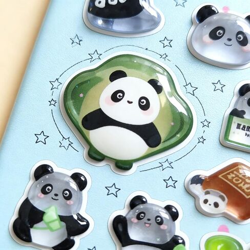 ملصقات منقوشة ثلاثية الأبعاد من Panda Baby، ملصقات تزيين لحافظة الهاتف بتصميم كرتوني لطيف - باندا رائعة - يتضمن طرازين (ورقتان) in Saudi Arabia