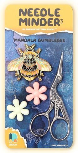 Awesome Pattern Studio Needle Minder Set - Mandala Bumblebee Magnetic Needle Minder. Enamel Pin for Cross Stitch, Embroidery and Craft (Set #1) in Saudi Arabia