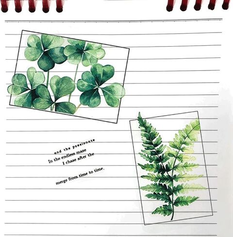 100PCS Leaf PET Stickers, Green Leaf Sticker for Envelopes, Transparent Plant Stickers, Waterproof Sticker for DIY Crafts Water Bottles Journaling Scrapbooking Planner Laptop Phone Decoration in Kuwait