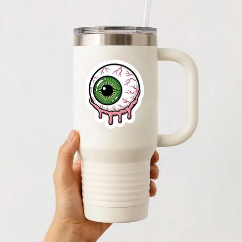 20 PCS Zombie Green Stickers Pack – Waterproof Vinyl Horror & Gore-Themed Neon Decals for Laptop, Water Bottle, Journal – Creepy Cute Zombie Aesthetic Stickers for Halloween & Horror Fans in Kuwait