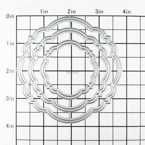 Lace Round Label Metal Cutting Dies for Card Making, Paper Embossing Die Cuts Kit Templates Supplies, Photo Frame Album DIY Scrapbooking Stencils Sets in Kuwait