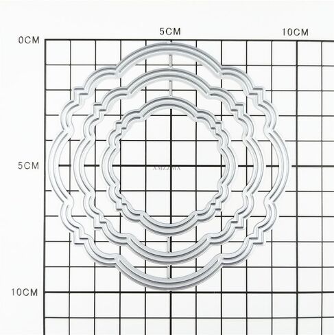 Lace Round Label Metal Cutting Dies for Card Making, Paper Embossing Die Cuts Kit Templates Supplies, Photo Frame Album DIY Scrapbooking Stencils Sets in Kuwait
