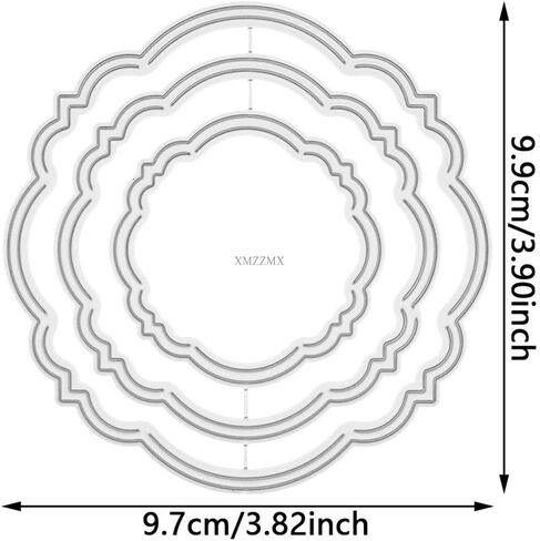 Lace Round Label Metal Cutting Dies for Card Making, Paper Embossing Die Cuts Kit Templates Supplies, Photo Frame Album DIY Scrapbooking Stencils Sets in Kuwait