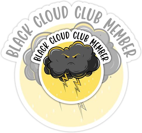 (3 قطع) ملصق Black Cloud Club Member، ملصقات سحابة، ملصقات الطقس، ملصقات مضحكة مقطوعة بالقالب لمساعد الماء لزجاجات المياه للهاتف المحمول، ملصقات Kindle، ملصقات الكتب هدايا عيد الميلاد (مقاس 2 بوصة) in Saudi Arabia