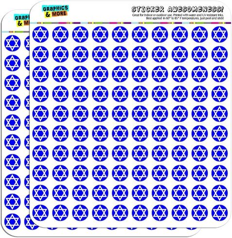 Star of David Shield Jewish 1/2" (0.5") Planner Calendar Scrapbooking Crafting Stickers - Opaque in Saudi Arabia
