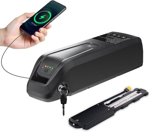 بطارية دراجة كهربائية 48 فولت 15 أمبير في الساعة مع مخرج USB ومؤشر LED، متوافقة مع أنظمة 250 وات - 1500 وات للدراجات النارية الكهربائية والدراجات ثلاثية العجلات والدراجات الجبلية in Kuwait