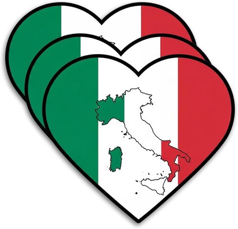 Italy Flag Sticker - Premium Vinyl Waterproof Stickers for Adults, Water Bottle, Laptop, Phone Case, Suitcases, Luggage, Tumblers - Fun, Durable Decals (3PCS,3") in Saudi Arabia