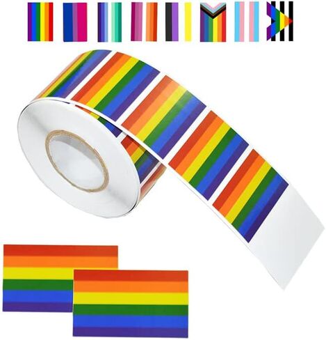 ملصقات ذاتية اللصق بعلم المتحولين جنسيًا مستطيلة الشكل من LGBTQ، مقاومة للماء للمسيرات والمناسبات (300 ملصق) in Kuwait