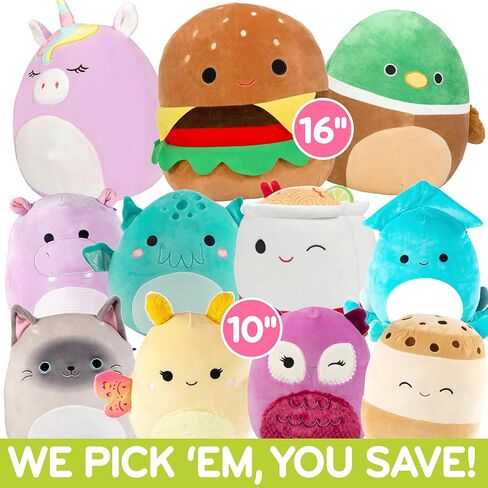 Squishmallows 16" & 10" Mystery (Set of 2) Squish Value Pack - Get Two Large Official Jazwares Plush for Less - Collectible Soft & Squishy Stuffed Animal Toy - Gift for Kids, Girls & Boys in Saudi Arabia