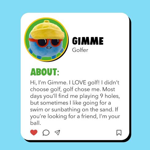 لعبة Play Nine Plush Golf Ball مقاس 4 بوصات لمحبي شخصيات Gimme وهواة الجمع ولاعبي الغولف، لعبة قطيفة رسمية in Saudi Arabia