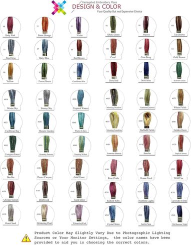 Magical Color Variegated Cross Stitch Thread Color Variations Embroidery Floss Pack, 8.7-Yard, Burnt Orange, Pack of 12 Skeins in Kuwait