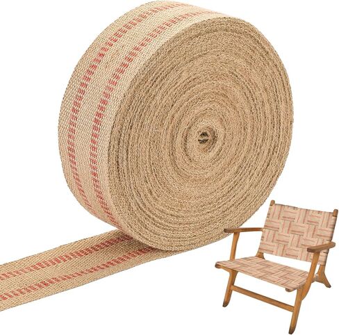 33 Yards Craft Jute Webbing Tape, Width 3.5" Roll Natural Burlap Red Line Jute Webbing Ribbon for Chair Repair, Crafting, Burlap Ribbon, Upholstery in Saudi Arabia