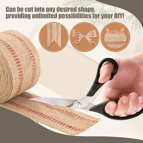 33 Yards Craft Jute Webbing Tape, Width 3.5" Roll Natural Burlap Red Line Jute Webbing Ribbon for Chair Repair, Crafting, Burlap Ribbon, Upholstery in Saudi Arabia