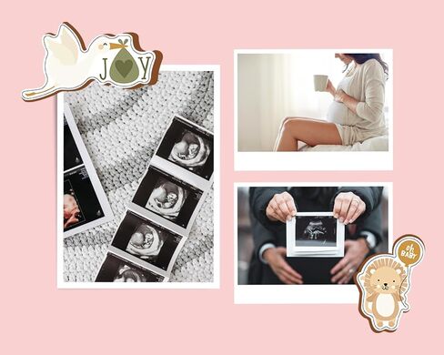 Baby Scrapbook Stickers - Gender Neutral Scrapbooking Sticker & Chipboard Die Cut Sheet for Newborn Milestone Album, DIY Craft, Photo Book - Aesthetic Boy or Girl Sticker Set - 2 Item Total in Saudi Arabia