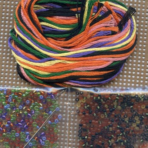 Black Kitty Magic Beaded Counted Cross Stitch Halloween Ornament Kit Mill Hill 2004 Autumn Harvest MHAH63 in Saudi Arabia