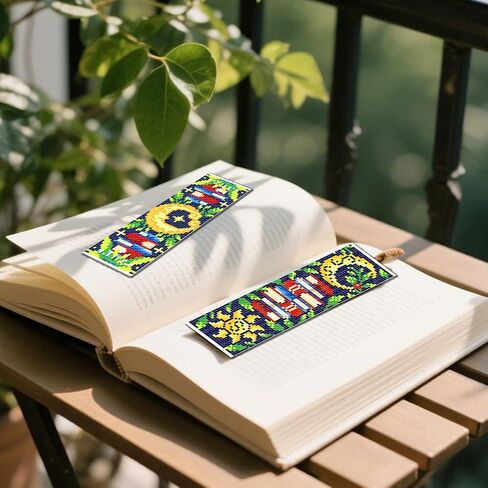 FREEBLOSS 6 Set Cross Stitch Bookmark Kit for Adult Beginners Printed Cross Stitch Kits Sun and Moon Stamped Crossstitch Kits Embroidery Bookmarks Kit for Craft Gift 11CT, 20x6cm/8x2.4inch in Saudi Arabia