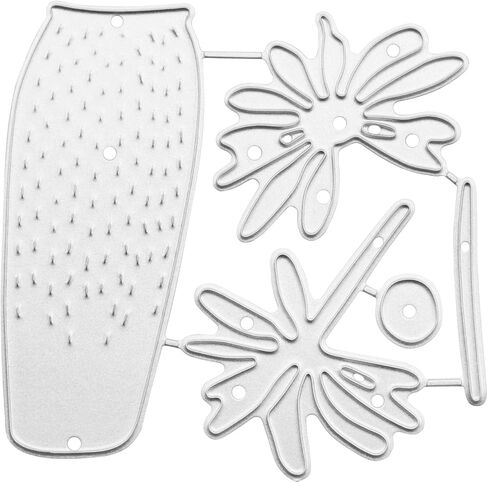 E-outstanding Embossed Cutting Die Chrysanthemum Vase DIY Carbon Steel Embossing Die 6.9x6.9cm 3D Background Etched Metal Cutting Die for Paper Greeting Cards Photo Album Decorations in Saudi Arabia
