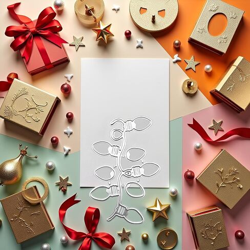 أضواء عيد الميلاد المعدنية يموت تخفيضات السنة الجديدة فانوس قطع يموت سلسلة ضوء النقش الإستنسل لسكرابوكينغ DIY ألبوم ورقة بطاقات الفن الحرفية ديكور in Saudi Arabia