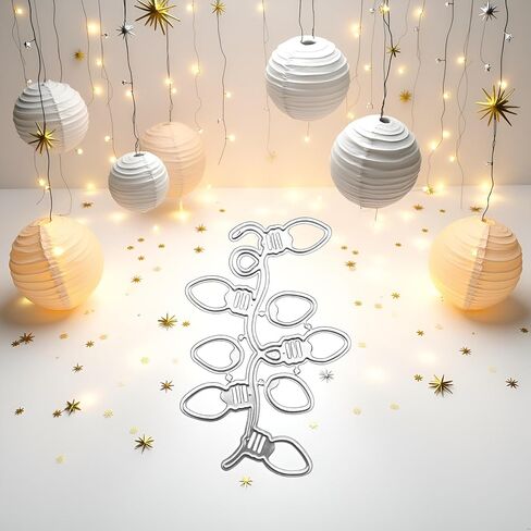 أضواء عيد الميلاد المعدنية يموت تخفيضات السنة الجديدة فانوس قطع يموت سلسلة ضوء النقش الإستنسل لسكرابوكينغ DIY ألبوم ورقة بطاقات الفن الحرفية ديكور in Saudi Arabia