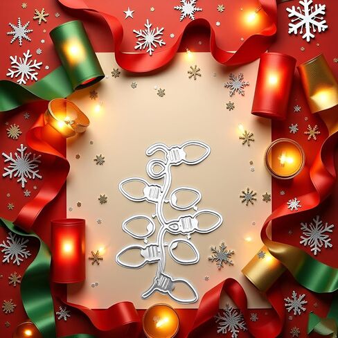أضواء عيد الميلاد المعدنية يموت تخفيضات السنة الجديدة فانوس قطع يموت سلسلة ضوء النقش الإستنسل لسكرابوكينغ DIY ألبوم ورقة بطاقات الفن الحرفية ديكور in Saudi Arabia