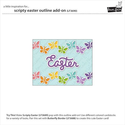 Lawn Fawn LF3690 Scripty Easter Outline Add-On Stand-Alone Die in Saudi Arabia