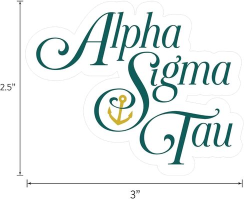 Alpha Sigma Tau Sticker Sheet - Brand Focus Vinyl Sorority Stickers with Officially Licensed Designs, Removable Adhesive, 6 Stickers per Sheet, by Sorority Shop in Saudi Arabia