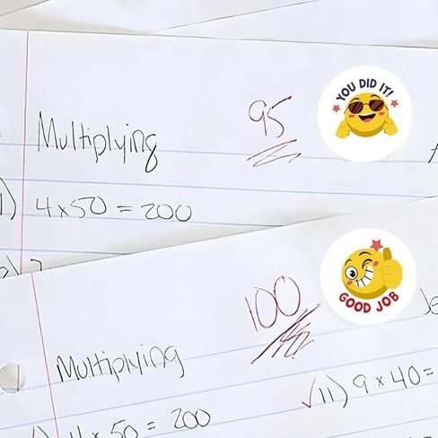 500 قطعة من الملصقات الدائرية ذات الوجه المبتسم مقاس 1 بوصة بدون بقايا ملصقات مكافأة المعلم لتزيين حفلات الفصول المدرسية (8 تصميمات) in Saudi Arabia