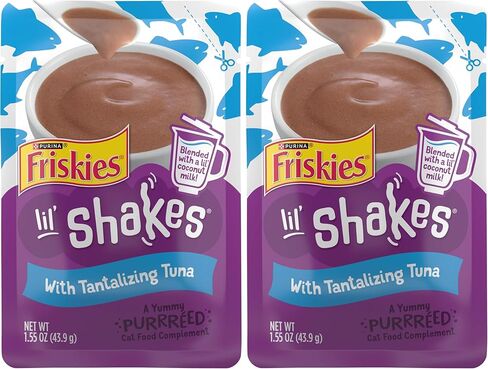 Purina Friskies Wet Pureed Cat Food Topper, Lil' Shakes With Tantalizing Tuna - (16) 1.55 oz. Pouches in Kuwait