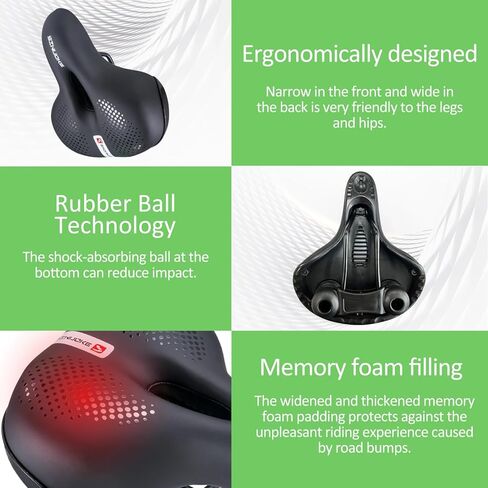 Bikeseatcushion ، مريح وسادة مقعد للدراجة ناعم مبطن مع مقاومة للماء الصدمات ل MTB جبل الدراجة دراجة دراجة الرجال الرجال والسيدات (11 "x7") in Kuwait