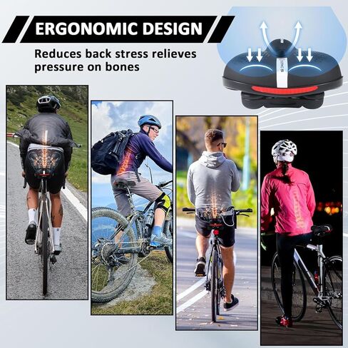 Bikeseatcushion ، مريح وسادة مقعد للدراجة ناعم مبطن مع مقاومة للماء الصدمات ل MTB جبل الدراجة دراجة دراجة الرجال الرجال والسيدات (11 "x7") in Kuwait