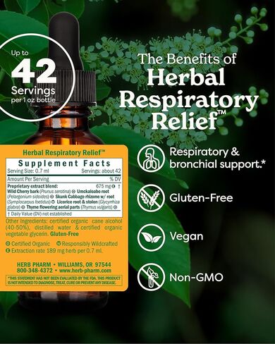 Herb Pharm Herbal Respiratory Relief Liquid Formula with Wild Cherry Liquid Extract, 1 Fl Oz (Pack of 1) in Saudi Arabia