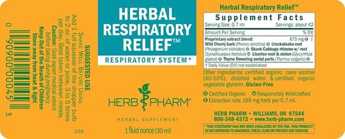 Herb Pharm Herbal Respiratory Relief Liquid Formula with Wild Cherry Liquid Extract, 1 Fl Oz (Pack of 1) in Saudi Arabia