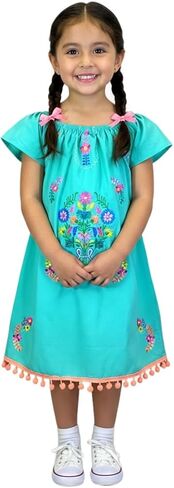 unik Infants and Little Girls Traditional Mexican Embroidered Cotton Dresses in Saudi Arabia