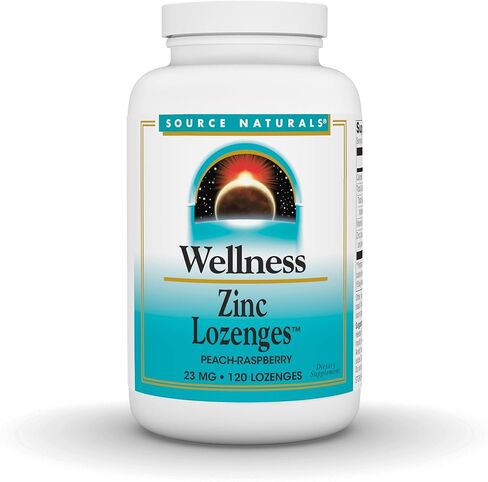 أقراص استحلاب الزنك من Source Naturals، دعم المناعة بنكهة الخوخ والتوت، 23 مجم - 120 قرص استحلاب in Kuwait