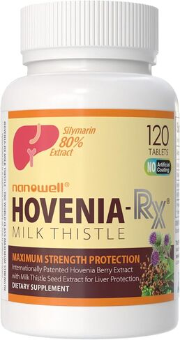 NANOWELL Hovenia-RX Milk Thistle 120 Tablets X 2 Bottles for 2 Month - Support Liver Health in Kuwait