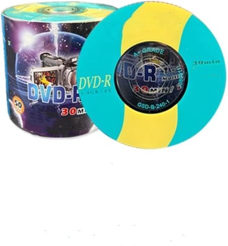 50 Pack 3" 8cm Mini Recordable Blank DVD-R Discs Disk for DVD VCR Video Camera 1.4GB/30min 1-8X in Saudi Arabia