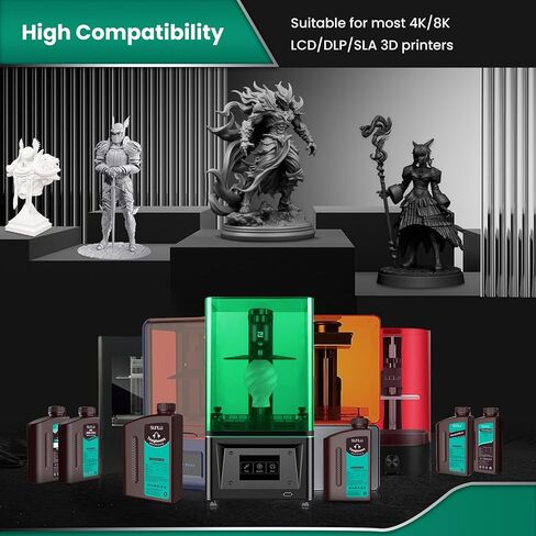 راتنج طابعة ثلاثية الأبعاد SUNLU عالي القوة، راتنج ثلاثي الأبعاد مرن وسريع المعالجة لطابعة 2K 4K 8K LCD DLP SLA راتنج ثلاثية الأبعاد، 405 نانومتر معالجة بالأشعة فوق البنفسجية راتنج فوتوبوليمر طباعة ثلاثية الأبعاد، 350 جول/م مقاومة عالية التأثير، 2 كجم، رم in Kuwait