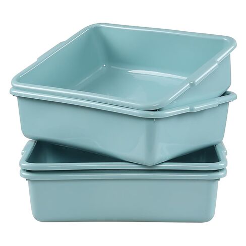 Jekiyo 4 Pack Black Small Commercial Bus Tub Box, 8 Liter Plastic Bus Tray in Saudi Arabia