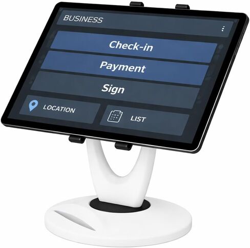 حامل MAX SMART كبير لجهاز iPad POS، حامل كمبيوتر لوحي تجاري يدور 360 درجة، قاعدة دوارة لكشك البيع بالتجزئة، متجر، مكتب، عرض، استقبال، أمين الصندوق، سطح المكتب والاستخدام التجاري (أسود) in Kuwait