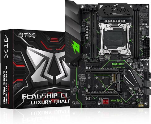 MACHINIST X99 Dual CPU Motherboard, Intel (5th/6th Gen) LGA 2011-V3 Computer Server Motherboards (E-ATX, PCIe 3.0, DDR4, Dual LAN, M.2, SATA 6Gb/s) for Intel Core i7, XEON E5 V3/V4 Series X99-D8 (Red) in Saudi Arabia