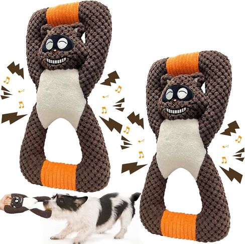 Squeaky Dog Toys for Aggressive Chewers/2 Packs/Indestructible Dog Toys for Medium Small Breed/Tough Dog Chew Toys Interactive/Durable Cute Christmas Dog Toys/Rubber Strawberry Red and Green in Saudi Arabia