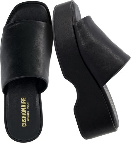 CUSHIONAIRE Women's Spin one band platform sandal with +Memory Foam in Kuwait